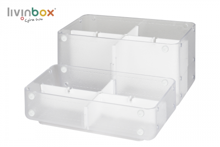 Wadah Snap Plastik Tengah yang Terhubung - Wadah Snap yang Terhubung dan Dapat Ditumpuk dengan Snap & Pembagi